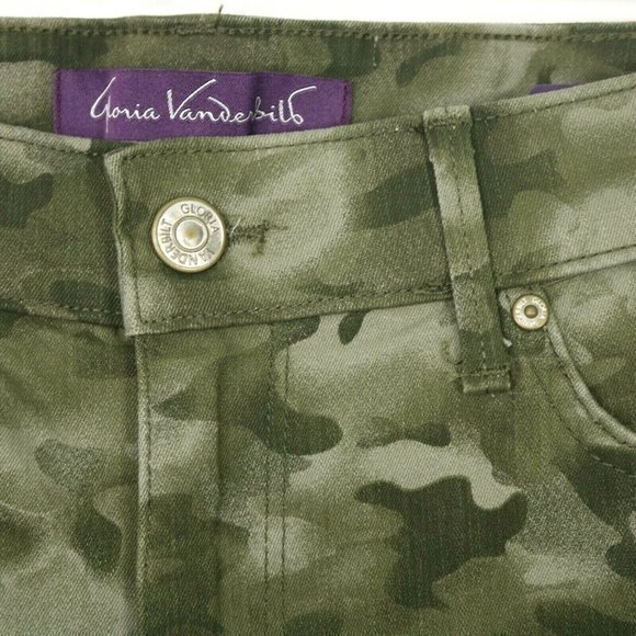 Gloria Vanderbilt Comfort Curvy Skinny Jeans‎ Willow Green Camo 10 - Picture 8 of 10